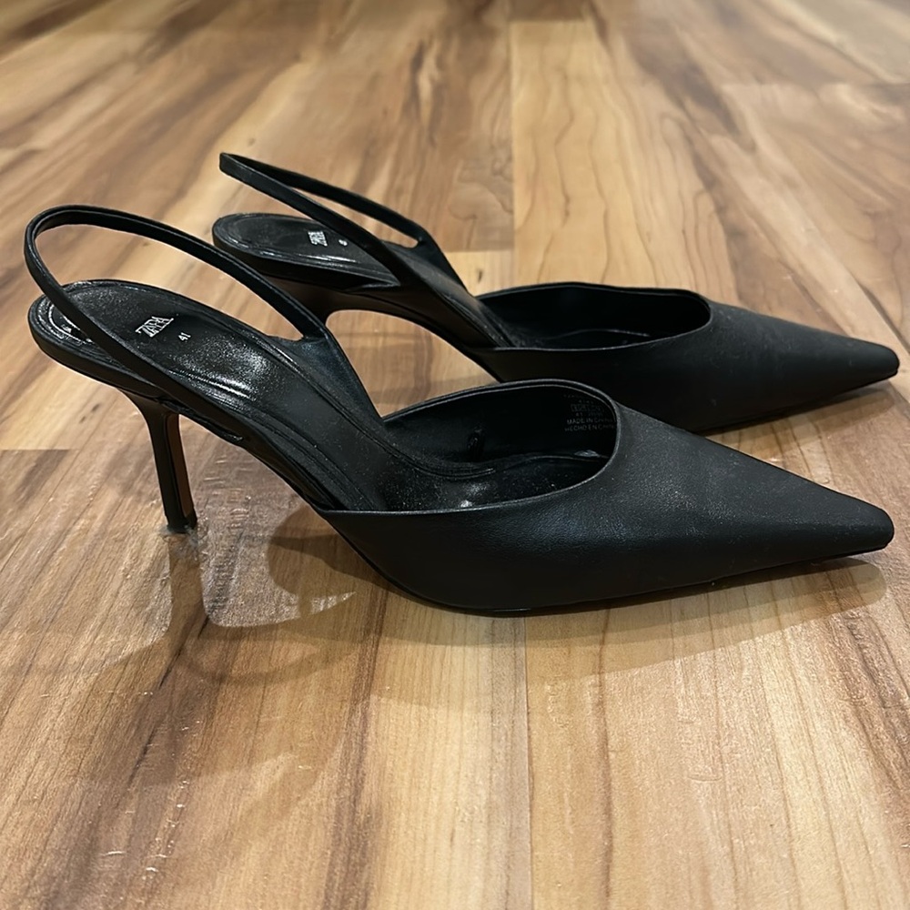 Zara leather sling backs